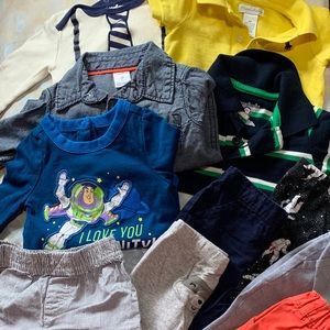 Baby Boys Bundle 5 shirts/onesies 5 pants +